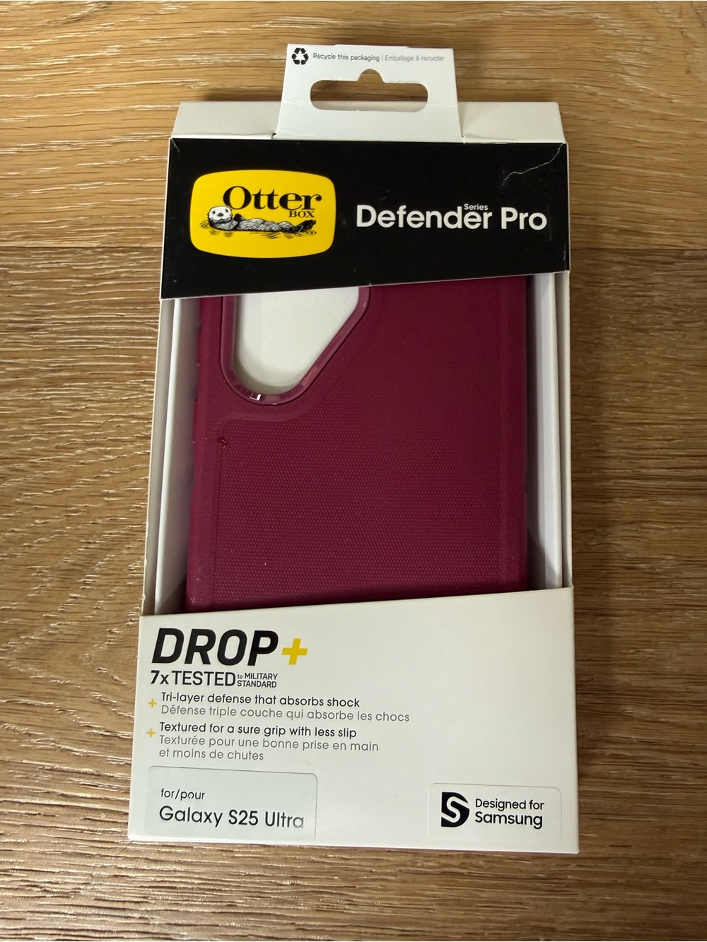 New OtterBox Defender Pro Case for Samsung Galaxy S25 Ultra Magenta Maroon Red